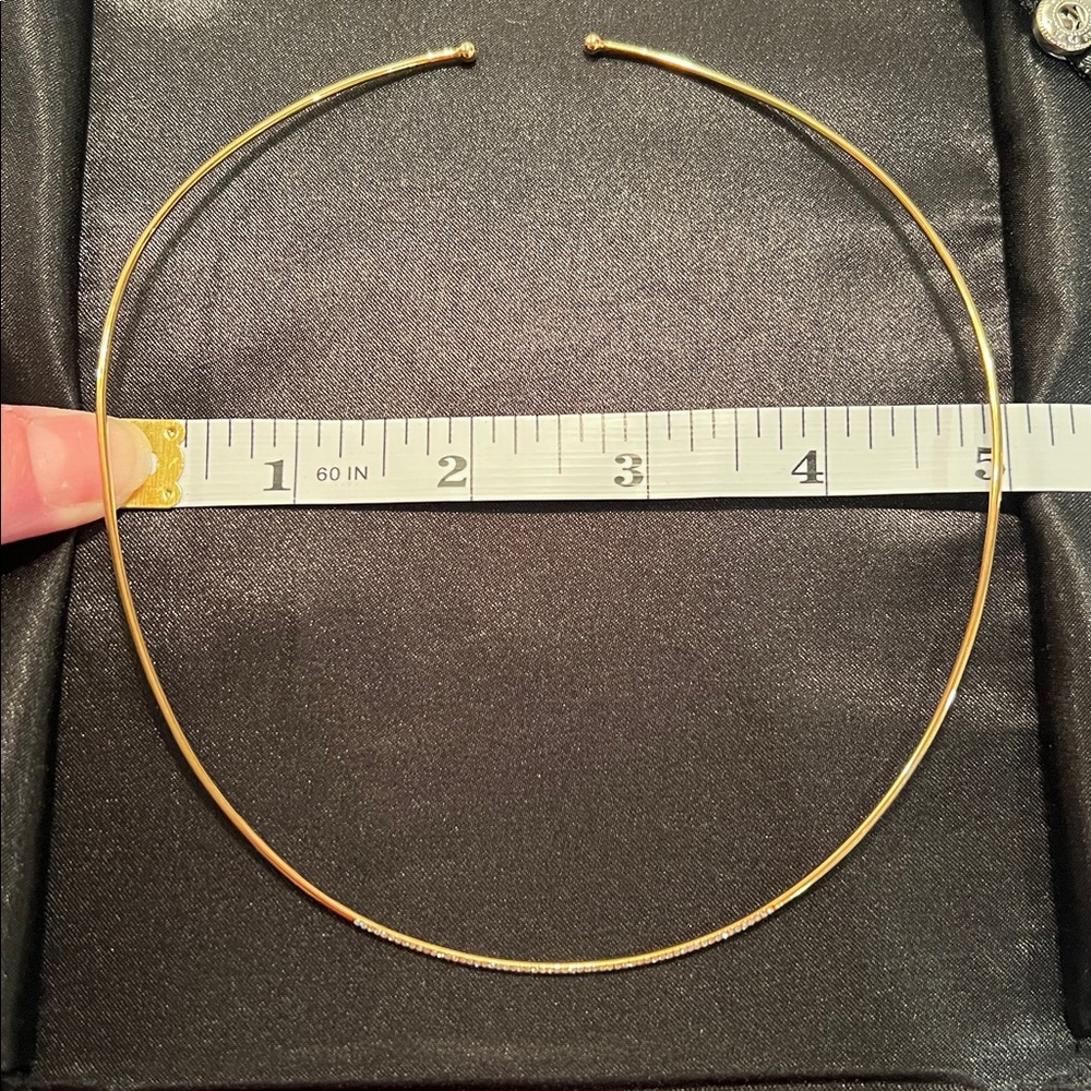 Never Worn! “EF Collection” 14k Gold Micro Diamond Collar Necklace!! - Picture 13 of 15